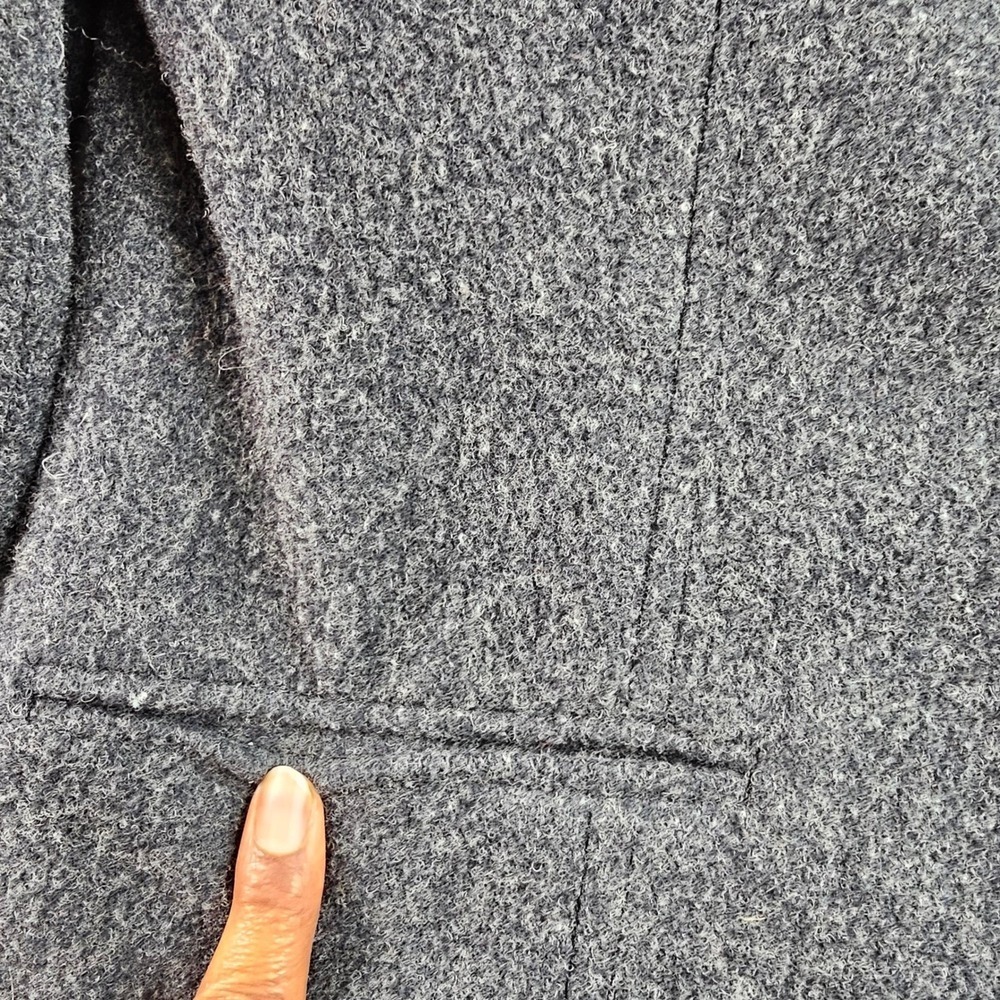 Marvin Richards Wool Hooded Coat Women' Medium Gray Long Sleeve Button Front USA - Picture 10 of 11